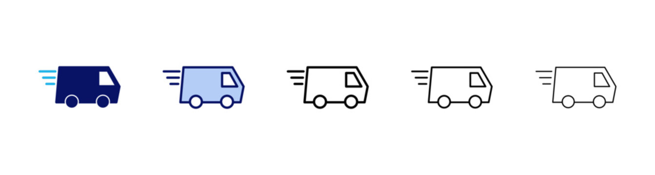 Delivery truck icon vector. Delivery truck sign and symbol. Shipping fast delivery icon