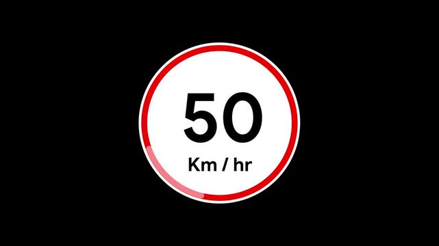 speed limit of 50 kilometers per hour, used for traffic regulation, road safety, and vehicle speed control.