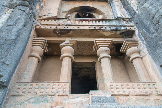 Bhimashankar Caves or Leni,  rock-cut caves of The Manmodi or Manmukud Caves complex, Junnar, Pune, Maharashtra, India.