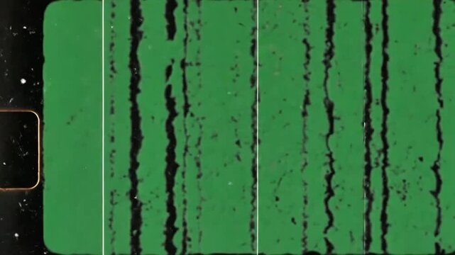 Vintage Black and White TV Screen Static Noise Effect on Green Background