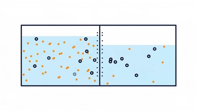 Osmosis Through a Semipermeable Membrane Educational Animation