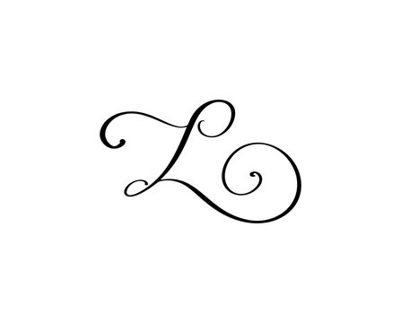 Light letter Z with curly start and spiral end, vector hand lettering monogram letter