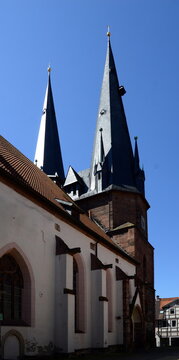 Historical Nicolai Church in the Old Town of Alfeld at the River Leine, Lower Saxony