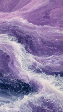 Abstract purple fluid patterns flowing across textured canvas