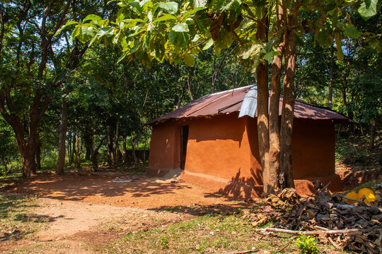Traditional Tribal House in the Forested Ayodhya Hills of Purulia, West Bengal, India
