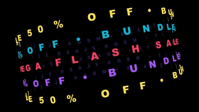 Premium 2D flat kinetic typography 3D cylinder illusion using perspective math. High-end optical illusion for mega sales.