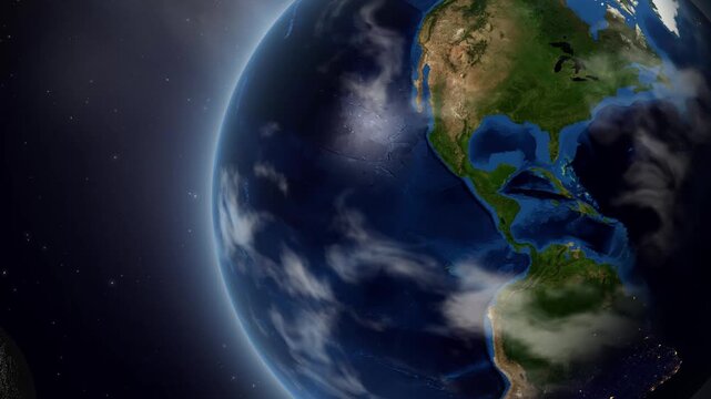 Earth Zoom In to Libya Country Map with Location Pin