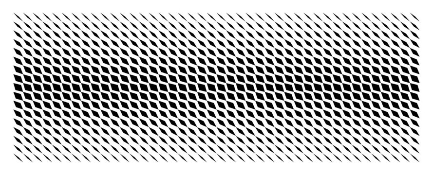 Abstract Black and White Geometric Pattern with Repeating Diagonal Shapes and Optical Illusion Effect