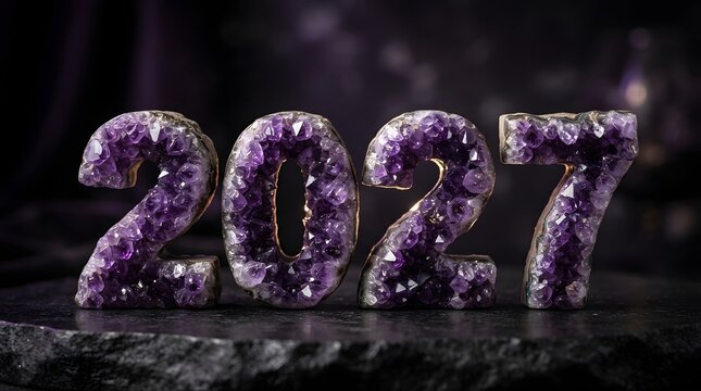 A captivating and textured representation of the year 2027 showcasing a futuristic and artistic aesthetic