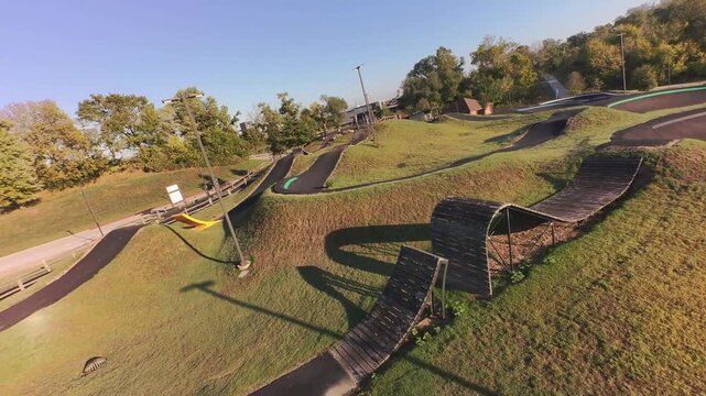 low altituder fpv aerial over the observation deck at the Railyard