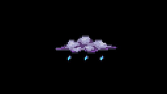 Pixel Art Rain Cloud Weather Animation