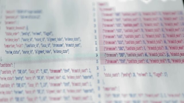 Candidate fields and chromosome records receive shifting highlights