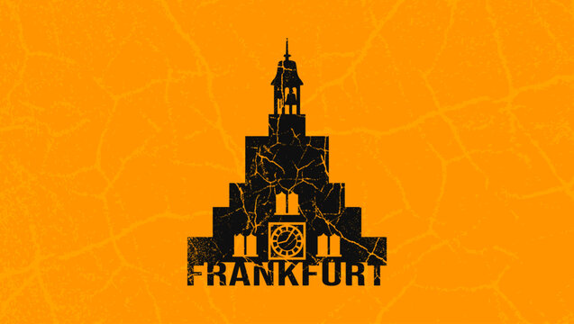 Frankfurt am Main symbol, color vector illustration