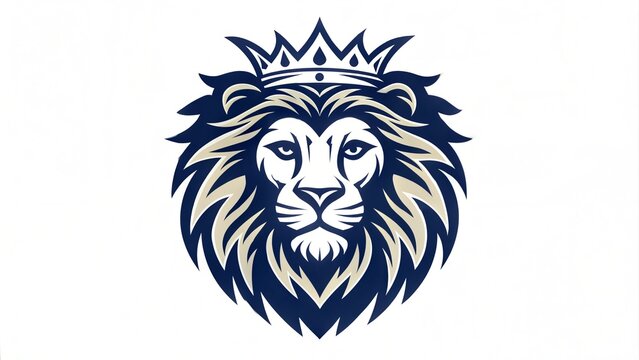 lion head design logo vector