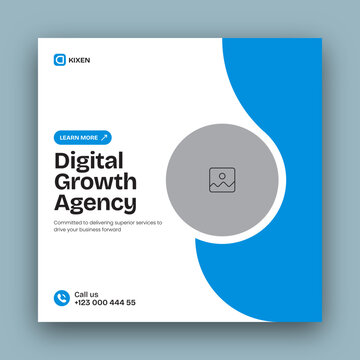 Digital marketing social media post web banner design template