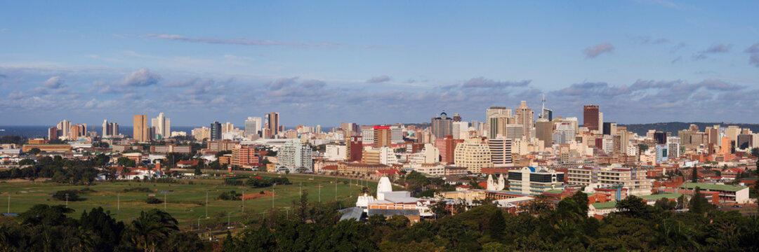 Durban skyline from berea overlooking indian ocean