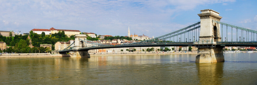 Chain bridge over the river danube, hungary