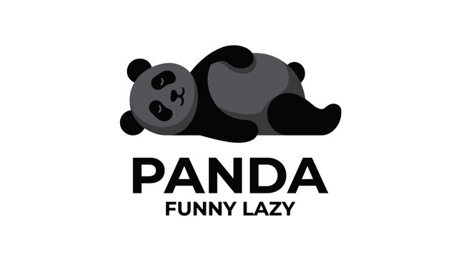 This playful image features a cute cartoon panda relaxing on its back, symbolizing a fun and lazy lifestyle, perfect for evoking feelings of joy and relaxation in viewers.