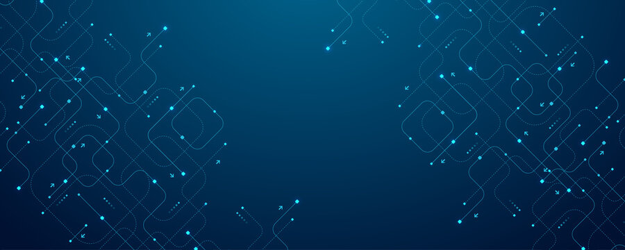 Circuit board technology abstract background. Hardware electronic motherboard texture. Modern engineering concept for header, web banner, website, presentation.
