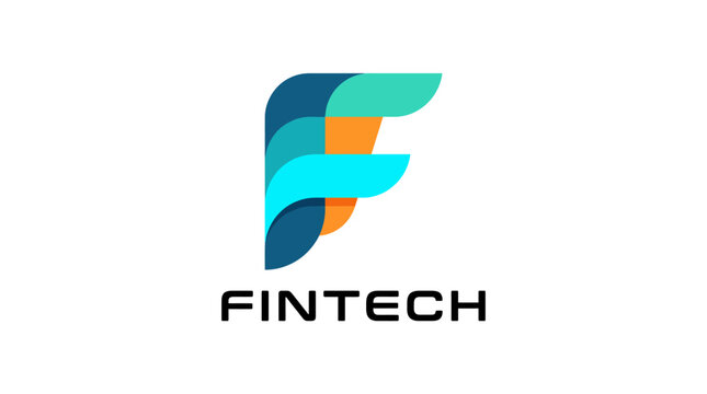 A modern and innovative fintech logo featuring dynamic colors and sleek design, perfect for representing finance technology and digital banking concepts.