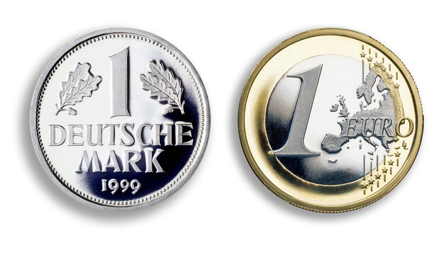 Deutsche Mark  und  Euro coin
