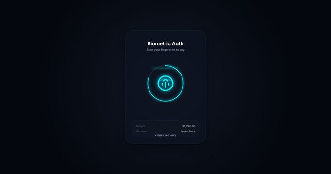 Biometric Auth Fingerprint Scan Interface Loading Screen
