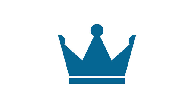 Isolated Blue Crown Icon Graphic