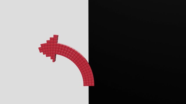 bended red arrow pointing in opposite directions