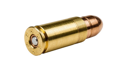 Brass handgun cartridge with copper jacketed bullet © Cressida