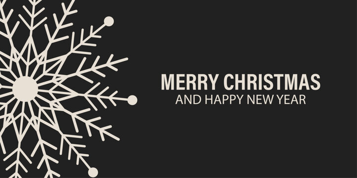christmas card with large cream snowflake vector illustration