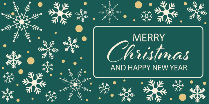 christmas greeting card with decorative snowflakes pattern vector illustration