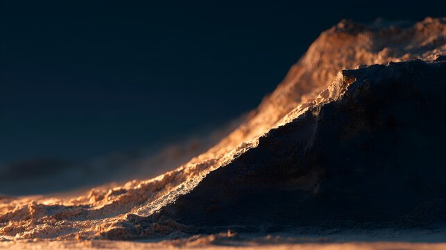 Ridge of rough plaster emerging from darkness