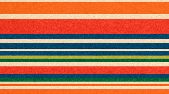 Retro Horizontal Striped Pattern Background on Textured Paper