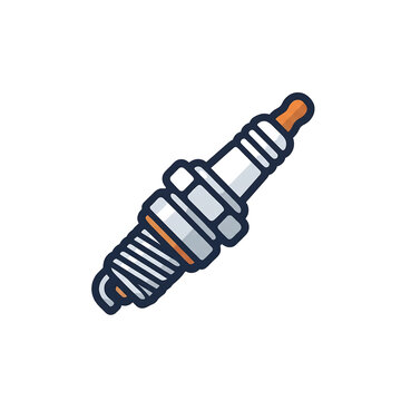 Car Spark Plug Vector Icon Illustration