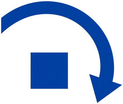 Clockwise rotation arrow around square icon
