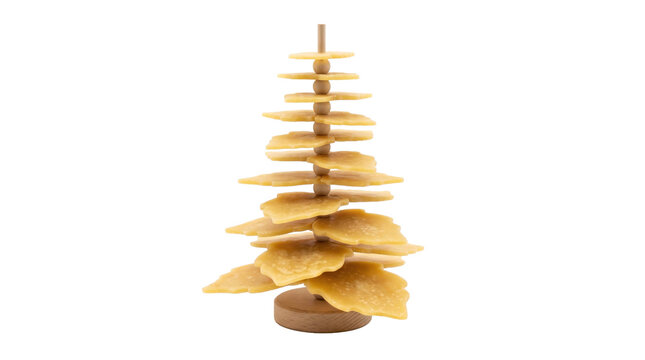 Wooden cheeseboard tree shape on a transparent background