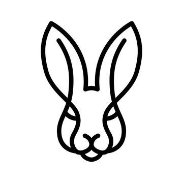 Rabbit Head Line Art Logo Vector