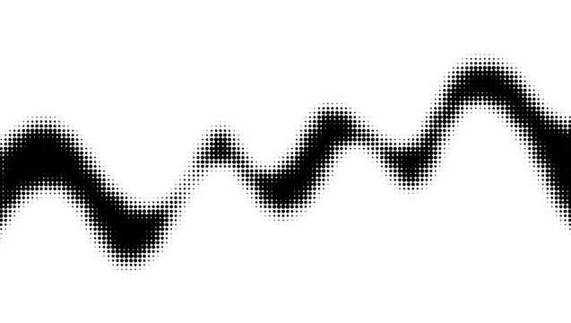 Wavy Halftone Line Texture with Repeating Black Curves and Organic Abstract Motion Pattern Transparent PNG