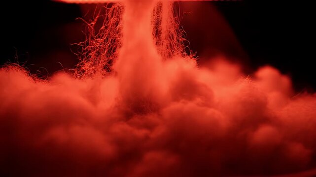 Macro of Drying Wool Texture Under Infrared Light - A captivating macro shot reveals the intricate texture of wool fibers illuminated by infrared light against a dark background.