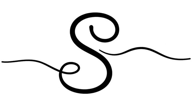 Minimalist black scribble on white background.