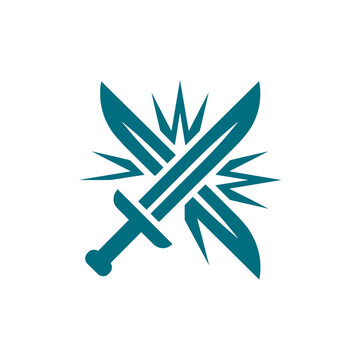 Two Crossed Swords Icon Isolated