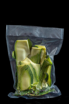 Zucchini Slices in a Sealed Bag for Storage