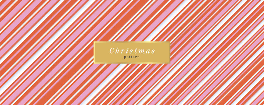Bright candy cane diagonal striped seamless pattern. Festive Christmas holiday sweet celebration background.
