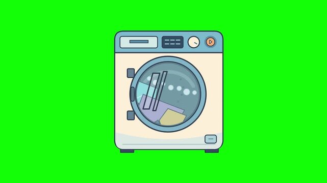 Front Loading Washing Machine with Open Door