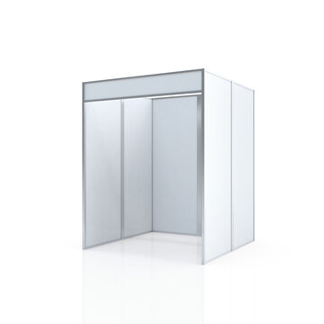 Simple Three Sided Display Stall. 3D Rendering