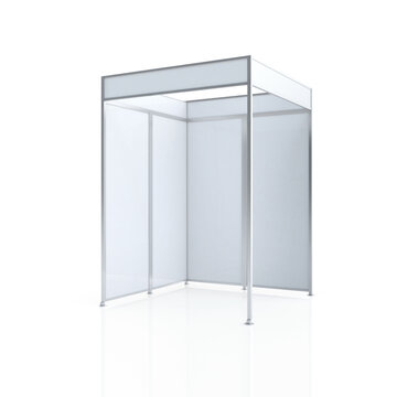 Tall Open Corner Booth. 3D Rendering