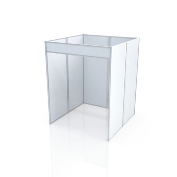 Small Exhibition Stall with Open Entrance. 3D Rendering