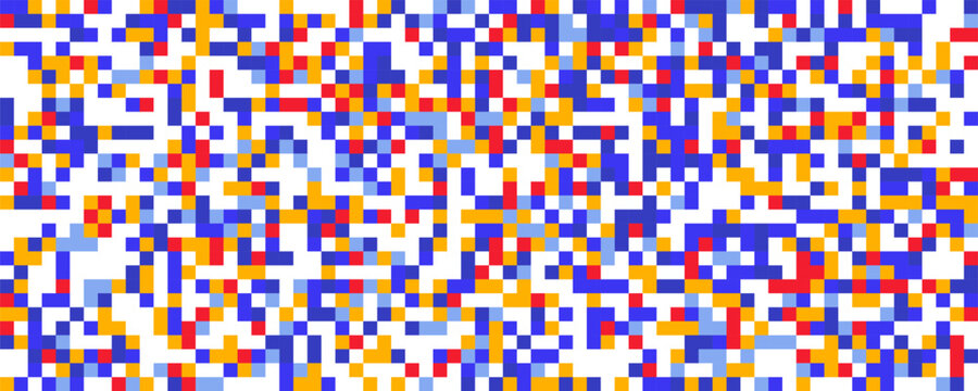 Pixel background square with pattern game tile and color random art. Abstract box mosaic with design digital shape and grid gradient graphic.