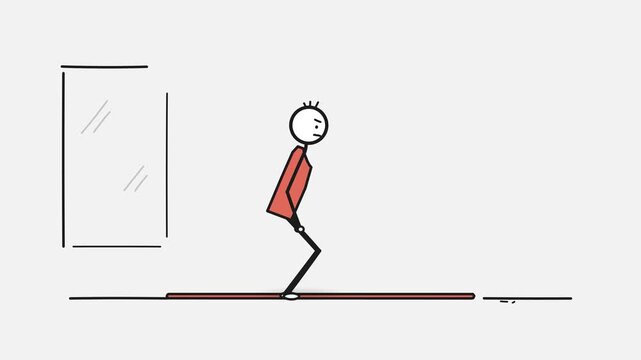 Stick Figure Burpee Flow on Coral Mat