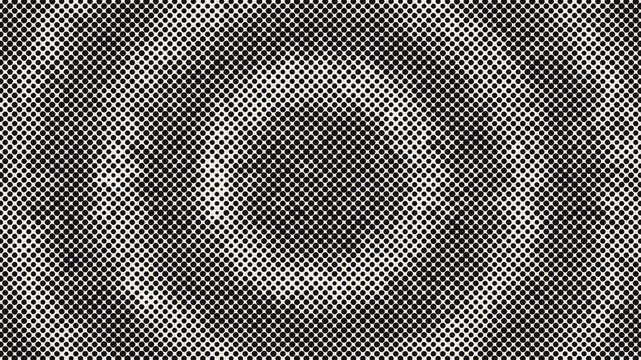 Dynamic Halftone Dots Wave Distorting Abstract Comic Book Pattern